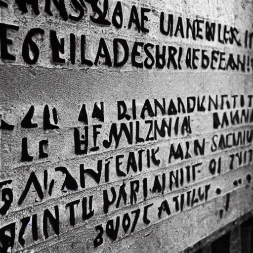 Prompt: Auschwitz inscription Jedem das Seine. Historical photography. Chronicle.