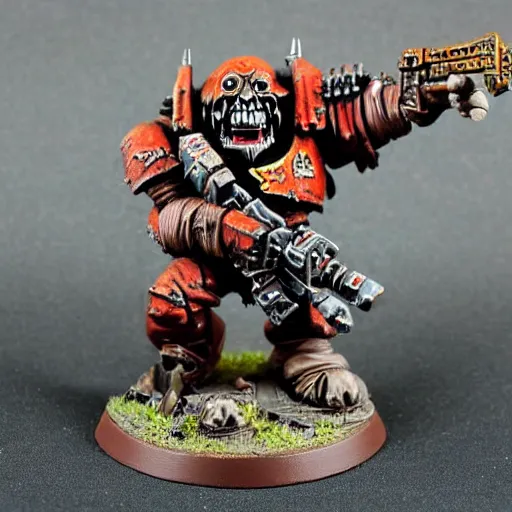 Prompt: ork!!! danny! devito!, painted warhammer! 4 0 k! miniature, 4 k