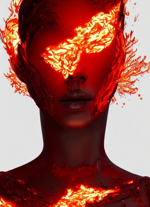 Image similar to sculpture made of flame, portrait, female, future, torch, fire, harper's bazaar, vogue, fashion magazine, intricate, concept art, close up, ornate, luxury, elite, elegant, trending on artstation, by ruan jia, by Kenneth Willardt, by ross tran, by WLOP, by Andrei Riabovitchev,