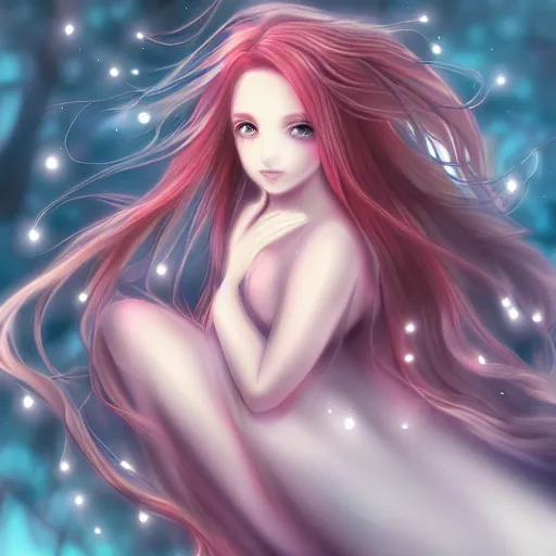 Prompt: portrait of a cute beautiful evanescence, anime digital art, sensual lighting