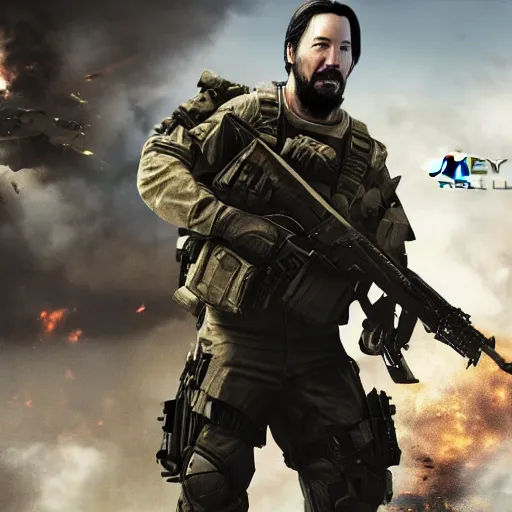 Image similar to Keanu reeves in Call of duty 4K quality