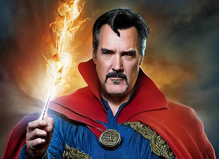 Prompt: Bruce Campbell as Dr Strange,