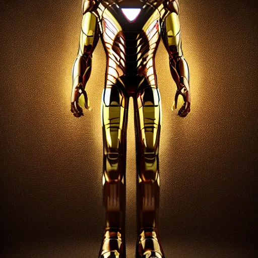 Prompt: cat inside black and gold iron man suit, octane render, realistic lighting, unreal engine