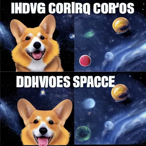 Image similar to space corgis