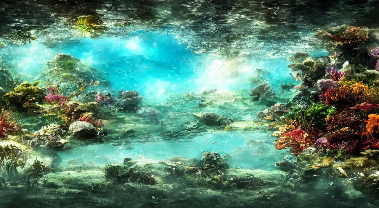 Prompt: epic under water landscape, high definition, high detail, 8k, photorealistic,