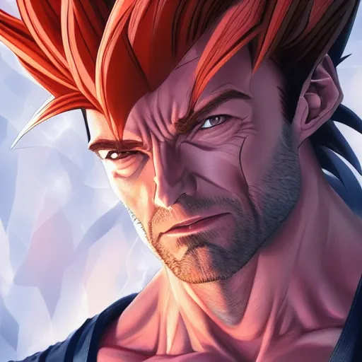 Prompt: Hugh Jackman is Goku, hyperdetailed, artstation, cgsociety, 8k