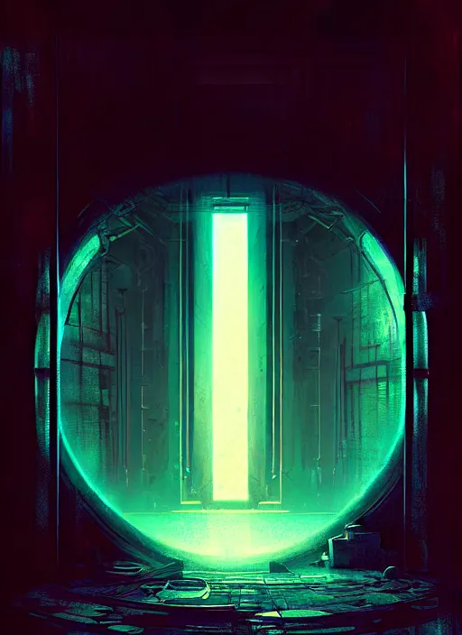 Image similar to portal to another dimension, neon, rule of thirds, intricate, spotlight, by greg rutkowski, by jeremy mann, digital painting