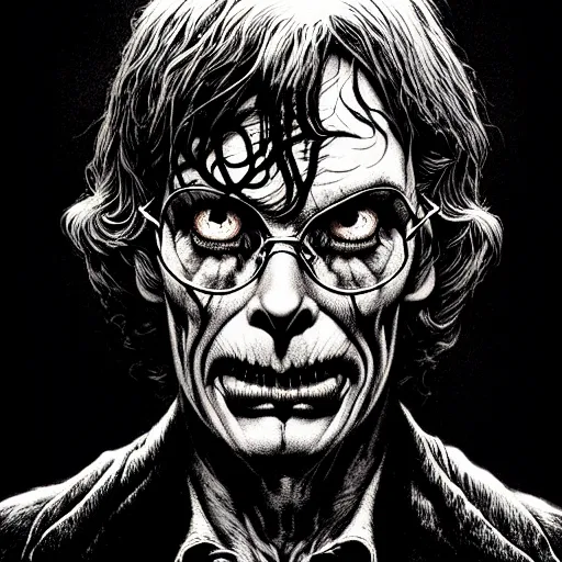 Prompt: medium portrait dark light, by bernie wrightson and killian eng and joe fenton, inspired by stephen king fiction, etching, fine, sharp high detail,