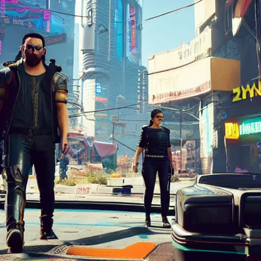 Prompt: male orthodox jew with paces in cyberpunk 2 0 7 7 game
