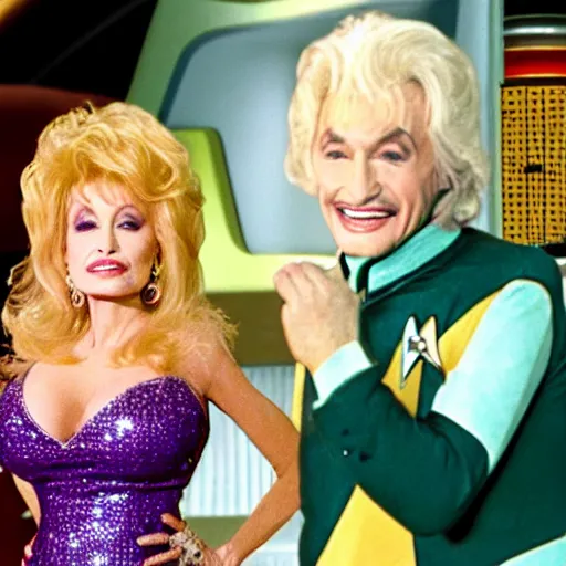 Image similar to Dolly Parton guest stars on an episode of Star Trek: Deep Space Nine