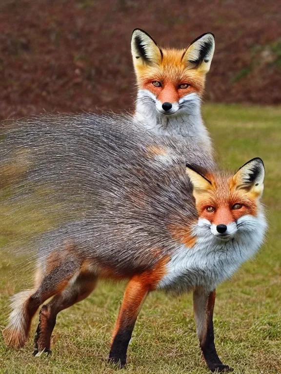 Prompt: a cross between a fox and a turkey