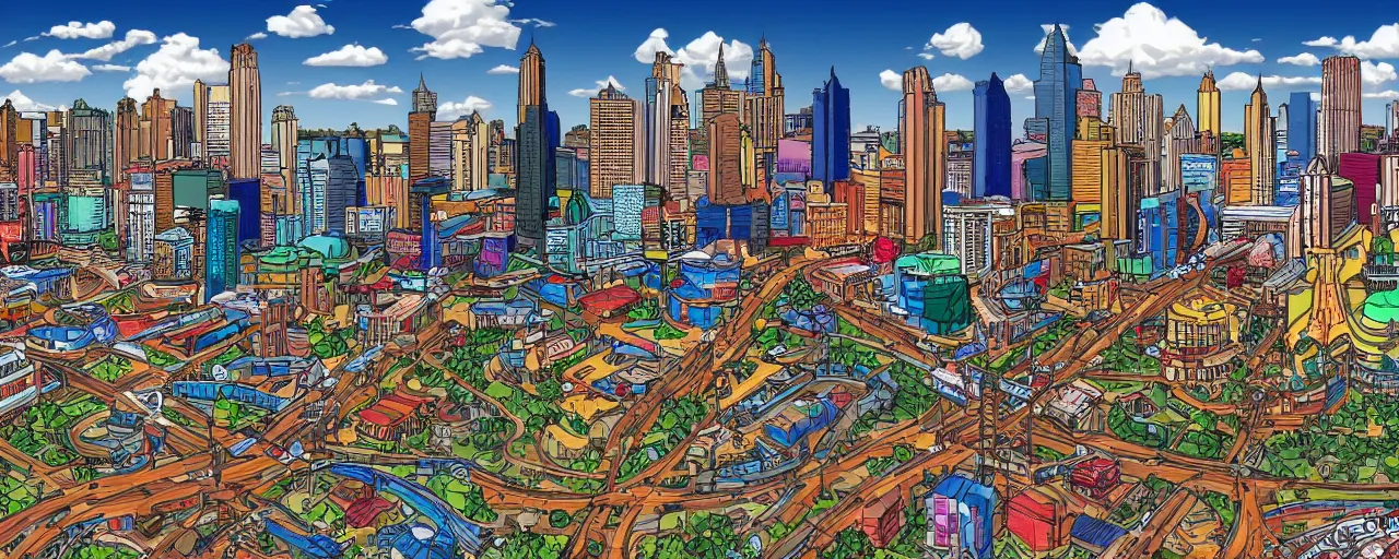 Prompt: Atlanta in the style of Disney, Look at all that Detail!, Amazing!, 4k Wallpaper