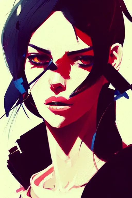 Prompt: a ultradetailed beautiful panting of a stylish gangster woman, by conrad roset, greg rutkowski and makoto shinkai, trending on artstation