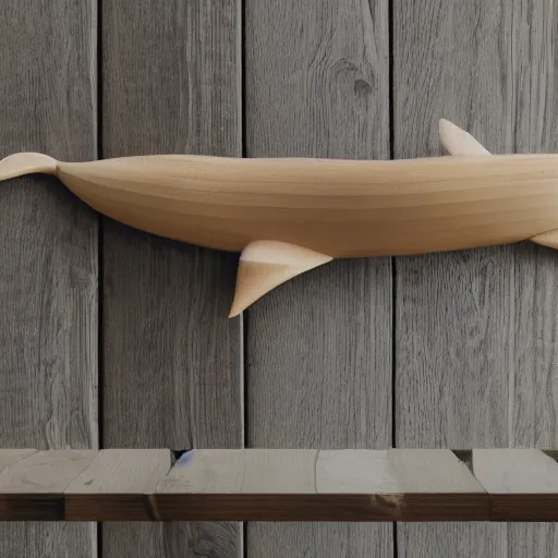 Prompt: [ miniature whale ]! sitting on [ an ornately intricate wooden table ]!, focal blur!, 4 k photorealistic photography, trending on unsplash