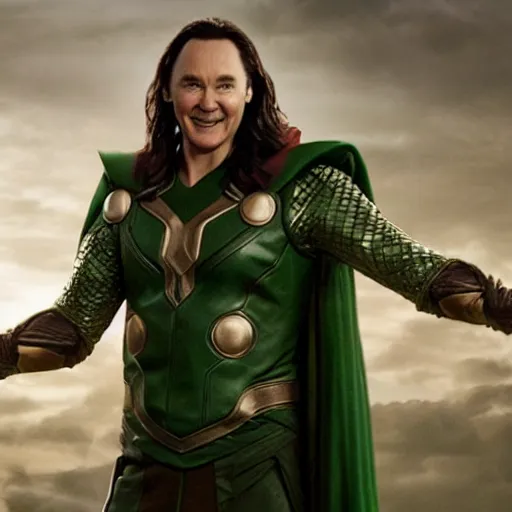 Image similar to norm macdonald as Loki in Thor