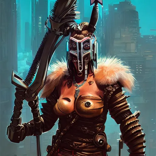 Image similar to cyberpunk viking helmet mask warrior goddess robot ninja fantasy, art gta 5 cover, official fanart behance hd artstation by jesper ejsing, by rhads, makoto shinkai and lois van baarle, ilya kuvshinov, ossdraws