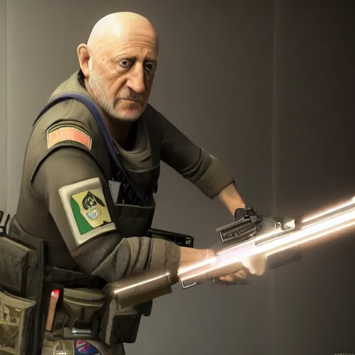 Prompt: Mike Ehrmantraut as a Rainbox six siege operator, 4k, highly detailed