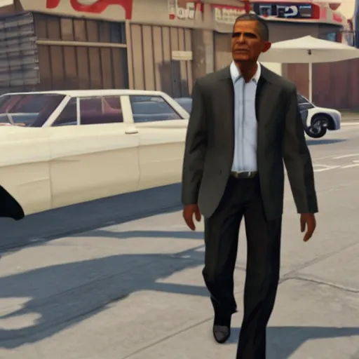 Image similar to Obama as a grand theft auto 5 character