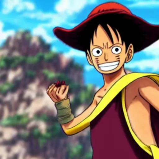 Image similar to luffy as dragon, cinematic