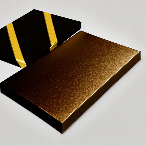 Prompt: black and gold chocolate paperboard packaging, ultrarealistic, smooth, sharp focus, great light,