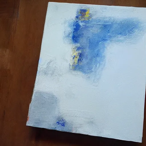 Image similar to abstract expressionist minimalist painting, interesting relationship within the composition, gestural, white sketchbook style, paint on canvas, power washed texture, masterpiece, by secundino hernandez