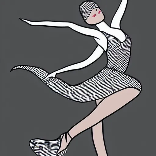 Image similar to a vector illustration of a beautiful woman dancing, complex shading, highly detailed, adobe illustrator, digital art, trending on artstation