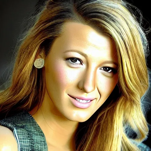 Image similar to “Blake lively, beautiful, highly detailed portrait, photorealistic, ultra detailed, 3d, cartoon, Up”