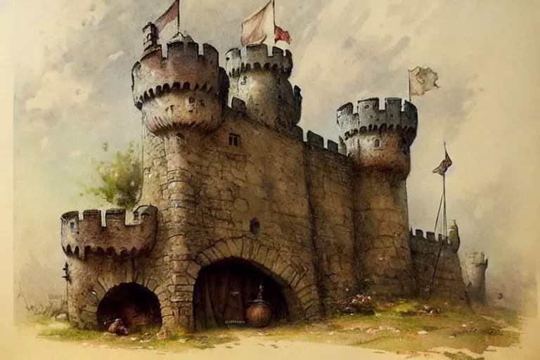 Prompt: ( ( ( ( ( 1 9 5 0 gypsy fair tail medieval castle. muted colors. ) ) ) ) ) by jean - baptiste monge!!!!!!!!!!!!!!!!!!!!!!!!!!!!!!