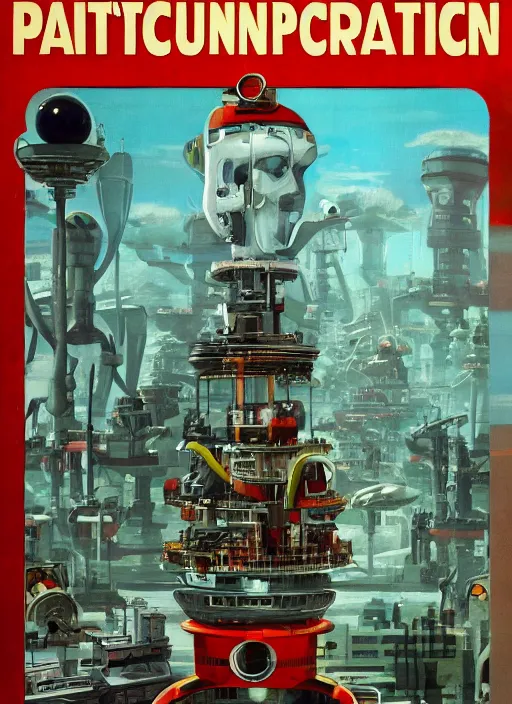 Image similar to atompunk portrait of a futuristic civilization on a strange planet, oddity