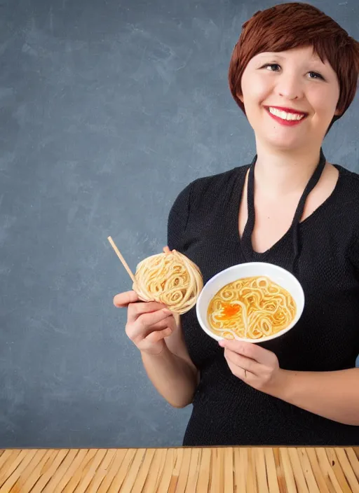 Prompt: teacher with short ramen hair, photo, 4 k 8 k, portrait