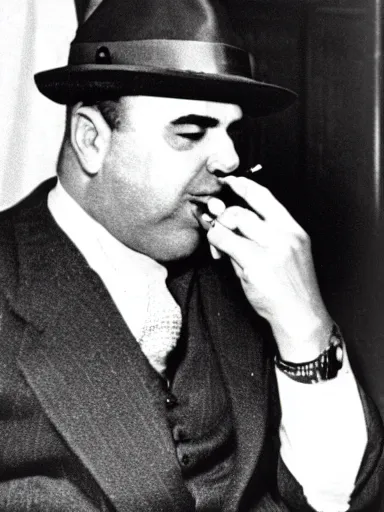 Image similar to al capone smoking a cigar