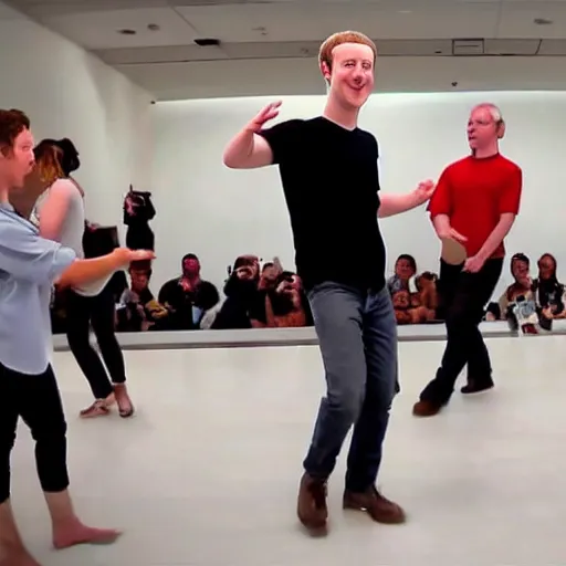 Image similar to mark zuckerberg dancing