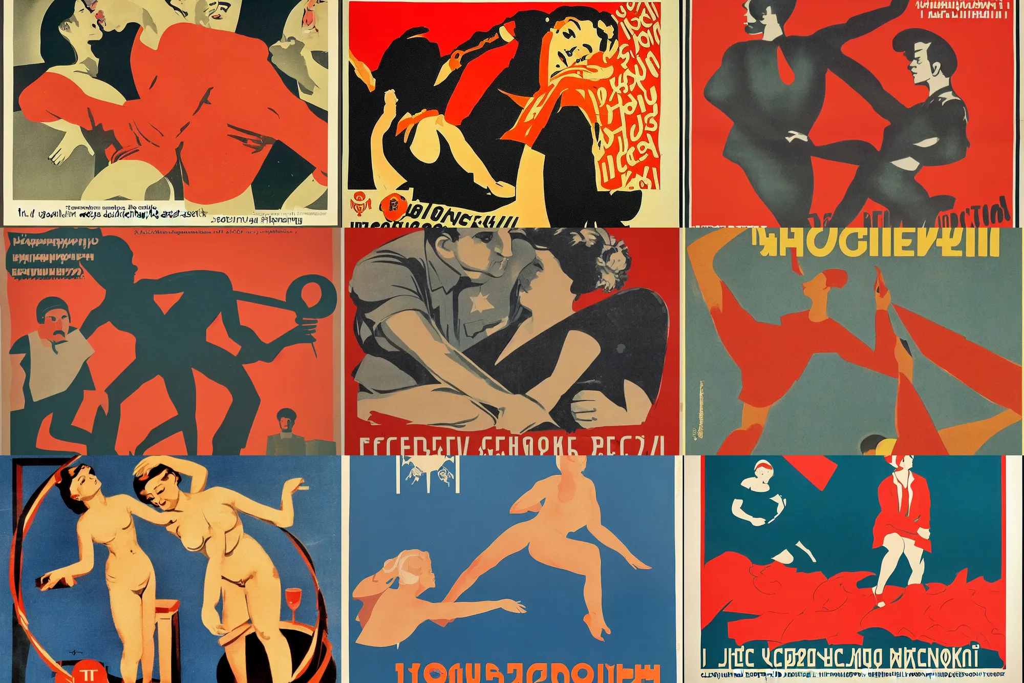 Prompt: soviet poster prohibiting indecent acts