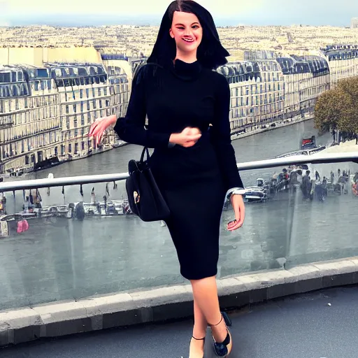 Prompt: badly photoshoped photo of a influencer woman in paris