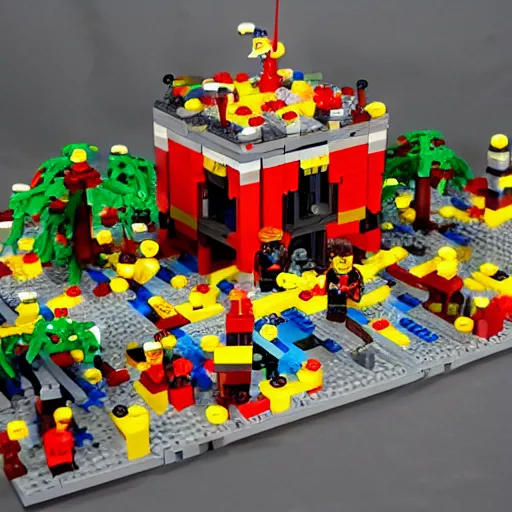 Prompt: hell made of lego