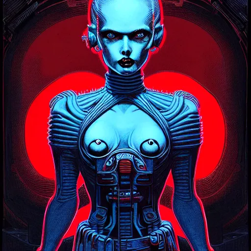 Prompt: portrait soft low light, by killian eng and joe fenton and martin deschambault, inspired by 2 0 0 0 ad comics, red and blue only, etching, fine, sharp high detail,