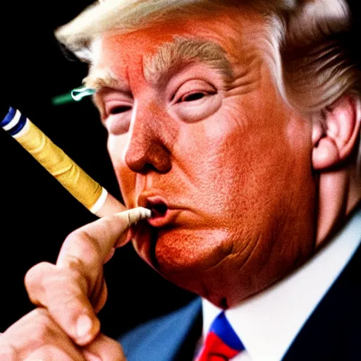 Image similar to a photo of donald trump smoking a cigarrette