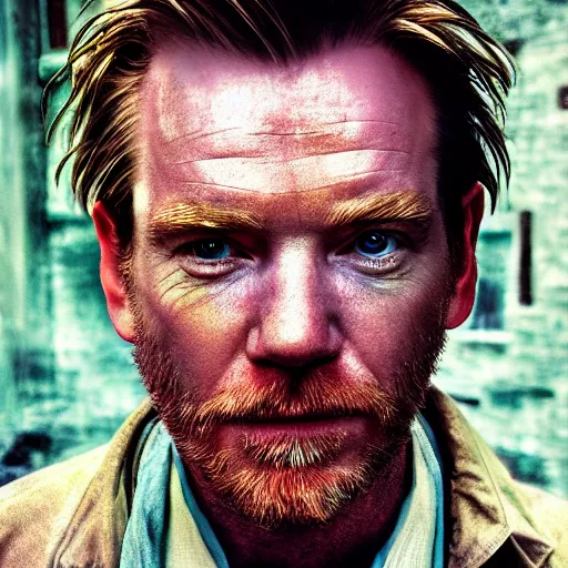 Prompt: ewan mcgregor, steve mccurry, digital painting, hyperdetailed, volumetric lighting, sharp focus, portrait, intricate