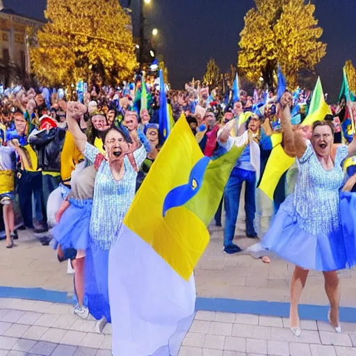 Prompt: victory celebration, joy, ukraine