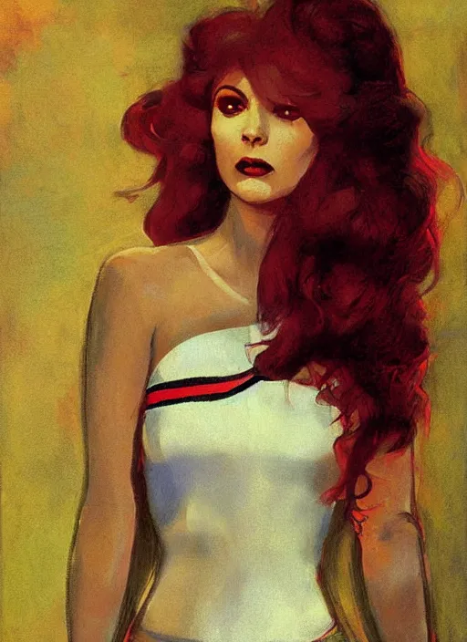 Image similar to portrait of talyor swift cheerleader, twin peaks poster art, from scene from twin peaks, by jeffrey catherine jones, rossetti bouguereau, artgerm, retro, nostalgic, old fashioned