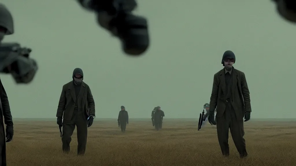 Image similar to the shrimp blinders film still from the movie directed by denis villeneuve with art direction by zdzis