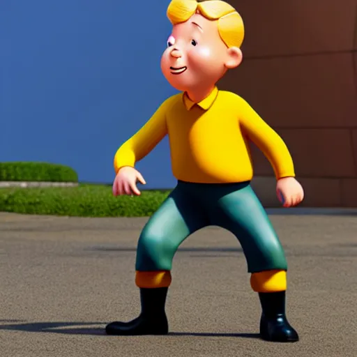 Prompt: tin tin by herge, depicted as a pixar character, high quality cg render, 4 k