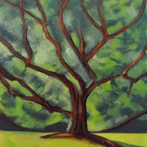 Prompt: a painting of a tree in the stlyle of