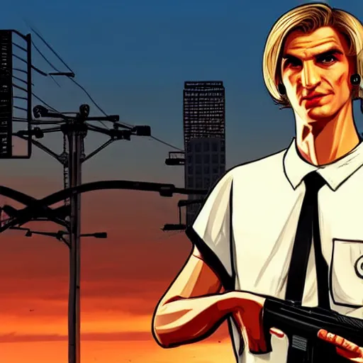 Image similar to XQC as a GTA character in a loading screen