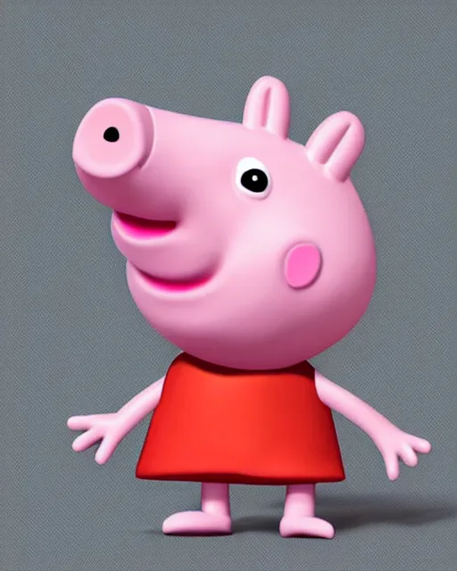 Image similar to full body 3d render of Peppa Pig as a funko pop, studio lighting, white background, blender, trending on artstation, 8k, highly detailed