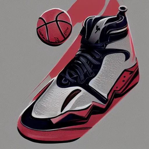 Image similar to basketball sneaker concept art, baroque, sharp focus, illustration, concept art by tooth wu