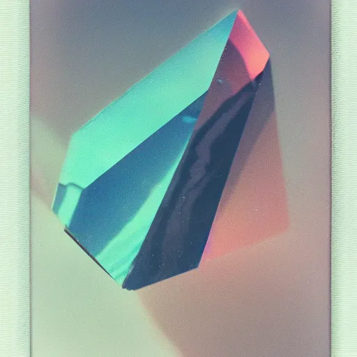 Image similar to polaroid of a beautiful mineral in a dream, collage, reflection, double exposure, gradient, pareidolia, chromatic aberration, cinematographic