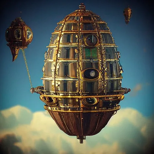 Image similar to enormous flying skydocks!! in a gigantic faberge egg, sky!!!, steampunk, aetherpunk, fantasy art, unreal engine,