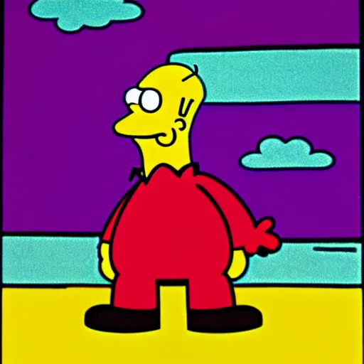 Image similar to rainbow homer simpson. pop art