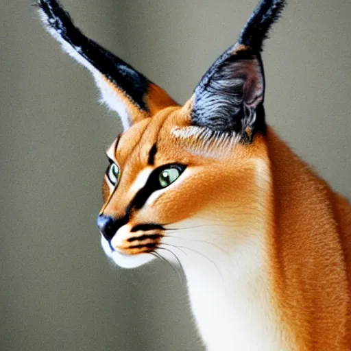 Prompt: caracal with crown on his head